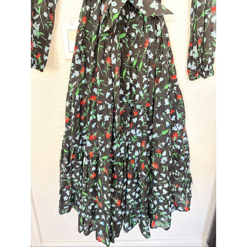 B.YELLOWTAIL Floral Cotton Wrap Midi Dress XL Indigenous Design Pockets - Picture 7 of 12